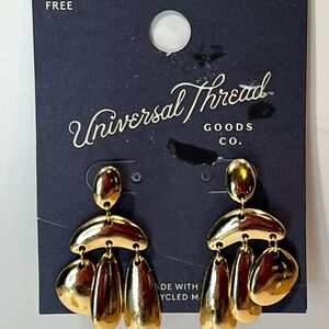 Universal Thread Shiny Gold Teardrop Earrings
